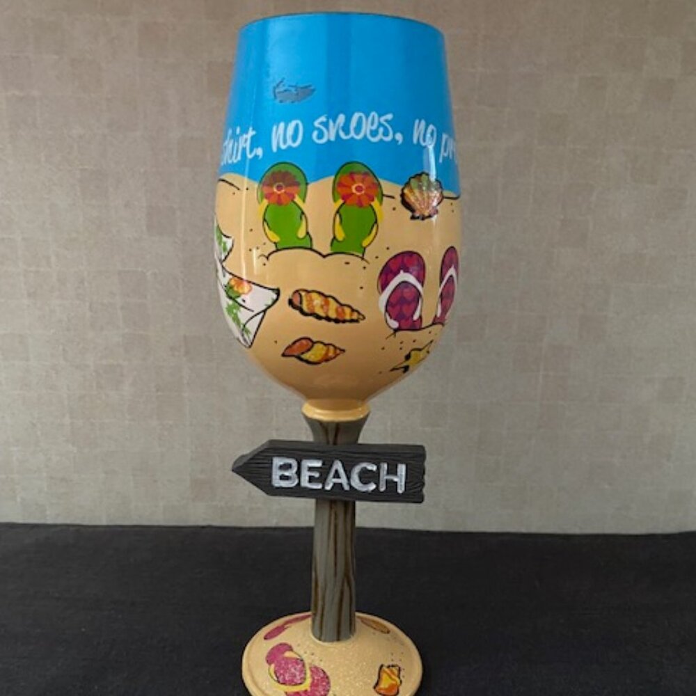 Top Shelf - No Shirt, No Shoes, No Problem - Beach Wine Glass